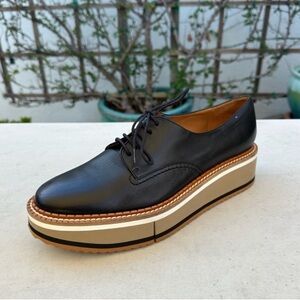 CLERGERIE Brook Leather Platform Wedge Derbies